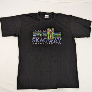 Skagway Alaska Norwegian Sun T Shirt Mens Black Size Large